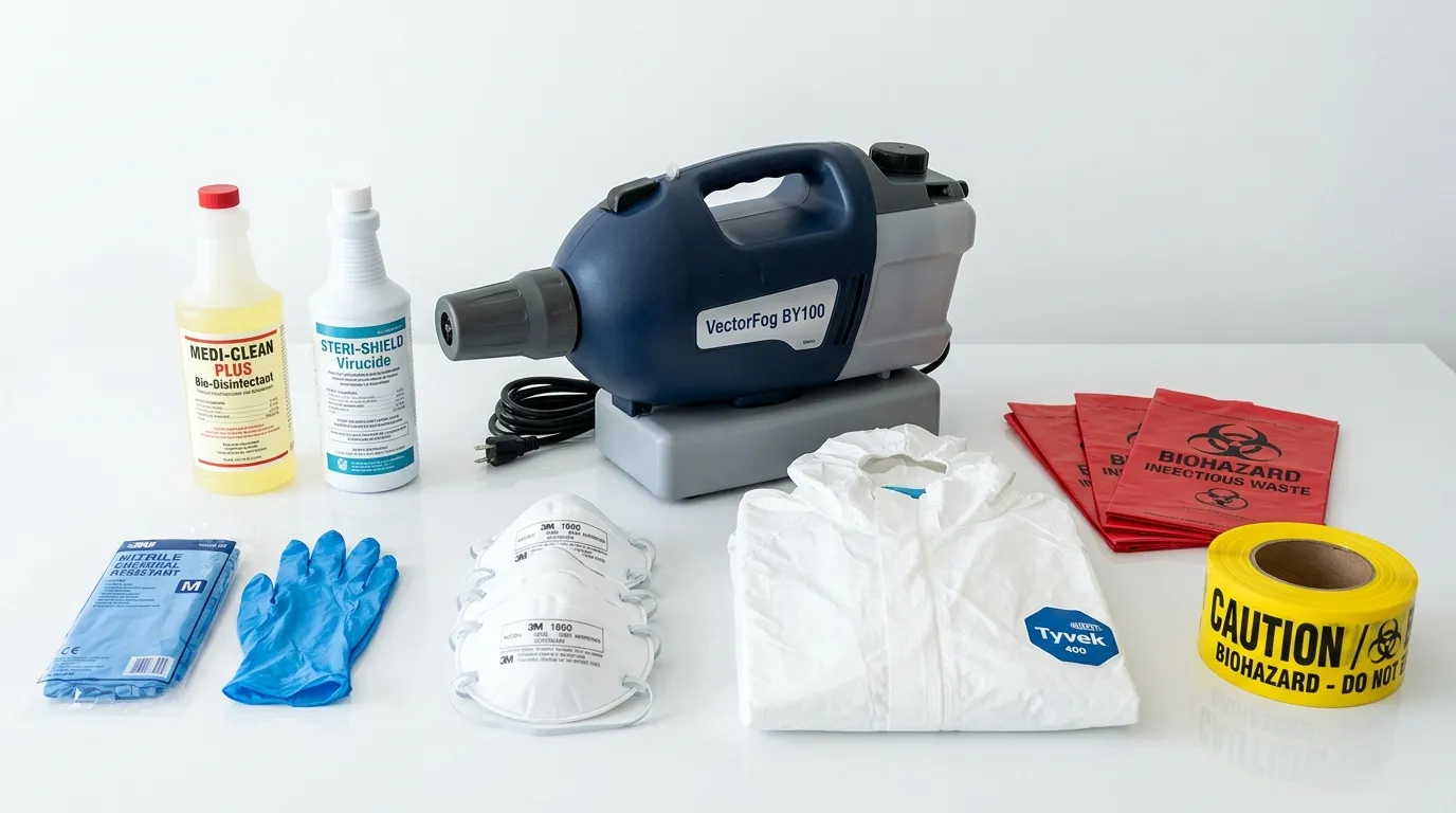 Professional biohazard remediation crew working in Norwalk